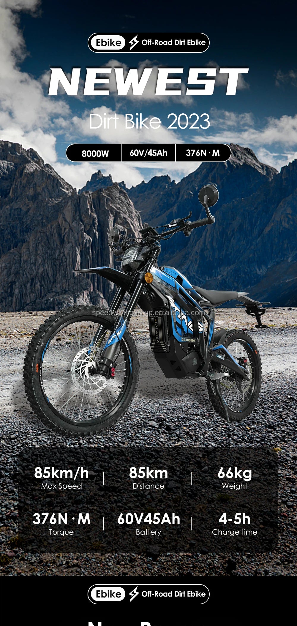 TALARIA 60V 8000W Middrive Ebike 45AH Powerful E Dirt Bike 2024 Fashion Electric Dirt Bike Adult Off-Road Motorcycle Road Legal