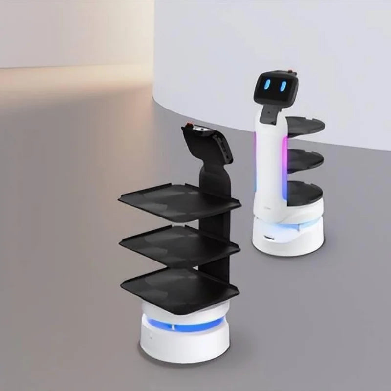 Customized Amy Humanoid AI Robot Waiter for Restaurant / Coffee Shop Automatic Walk and Talk Meal Delivery Robot