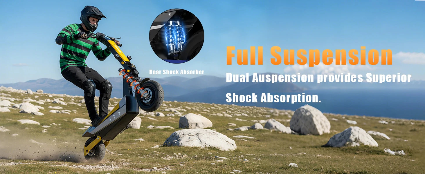 Terrosor 3000Wx2 Adult Electric Scooter Dual Motor Top Speed 50MPH,60V35AH, 11-inch Off-Road Tires Sport Folding EScooter