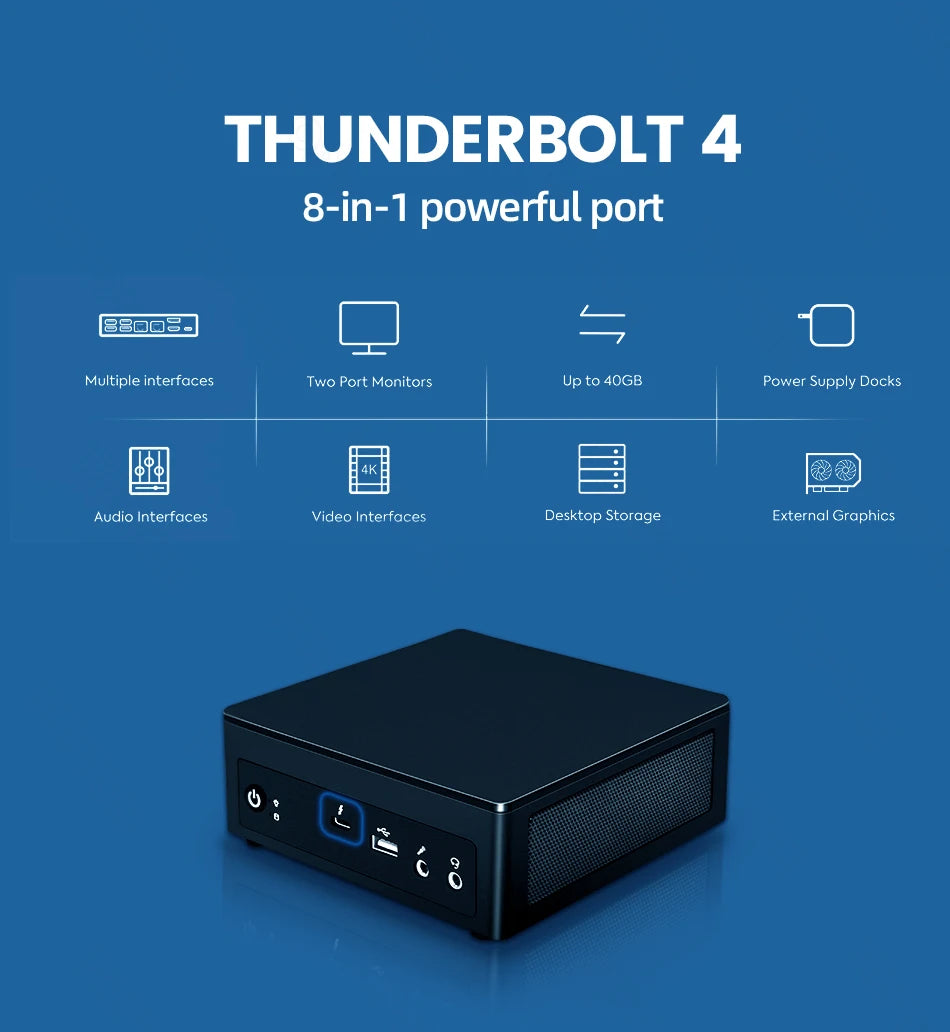 Topton Cheap Mini PC I7 1260P 1165G7 I5 1240P 1135G7 Mini Gaming Desktop 2*DDR4 NVMe SSD 2*HD-MI2.0 DP 8K NUC Computer HD HTPC