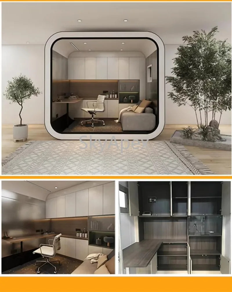 ISO CE Certified Customizable Modular 20ft Smart Apple Cabin Container House with Bathroom Movable Hotel  Use  Windproof  Stable