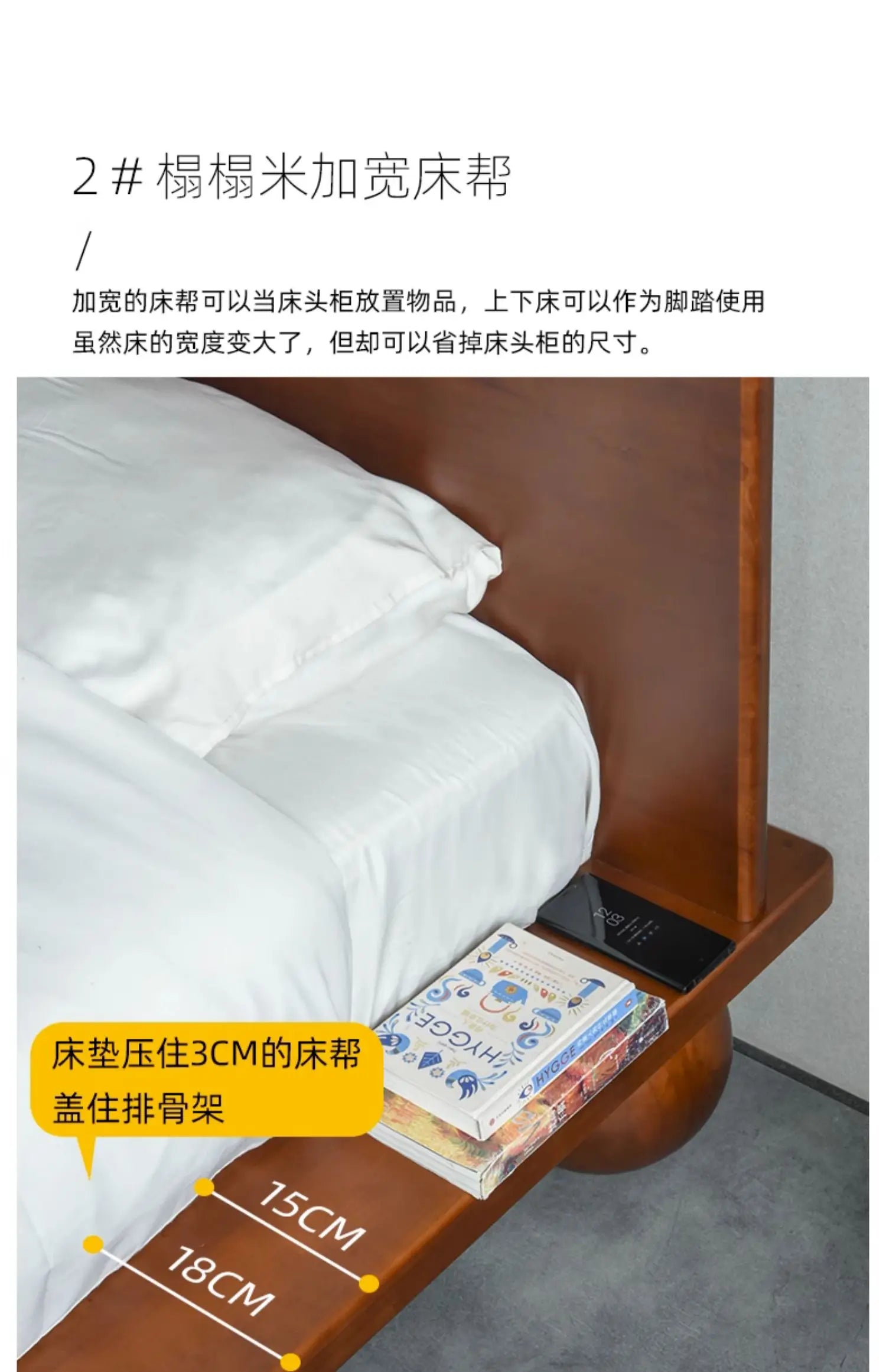 European Headboard Bed Frame Double Wood Elegant Nightstands Twin Bed Frame Queen Size Full Cama Moderno Lujo Home Furniture