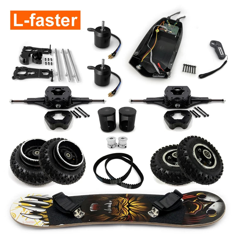 DIY Adult 36V 1650W Dual Motors Electric Longboards 8 Inch off Road Tire Skate Board Kit