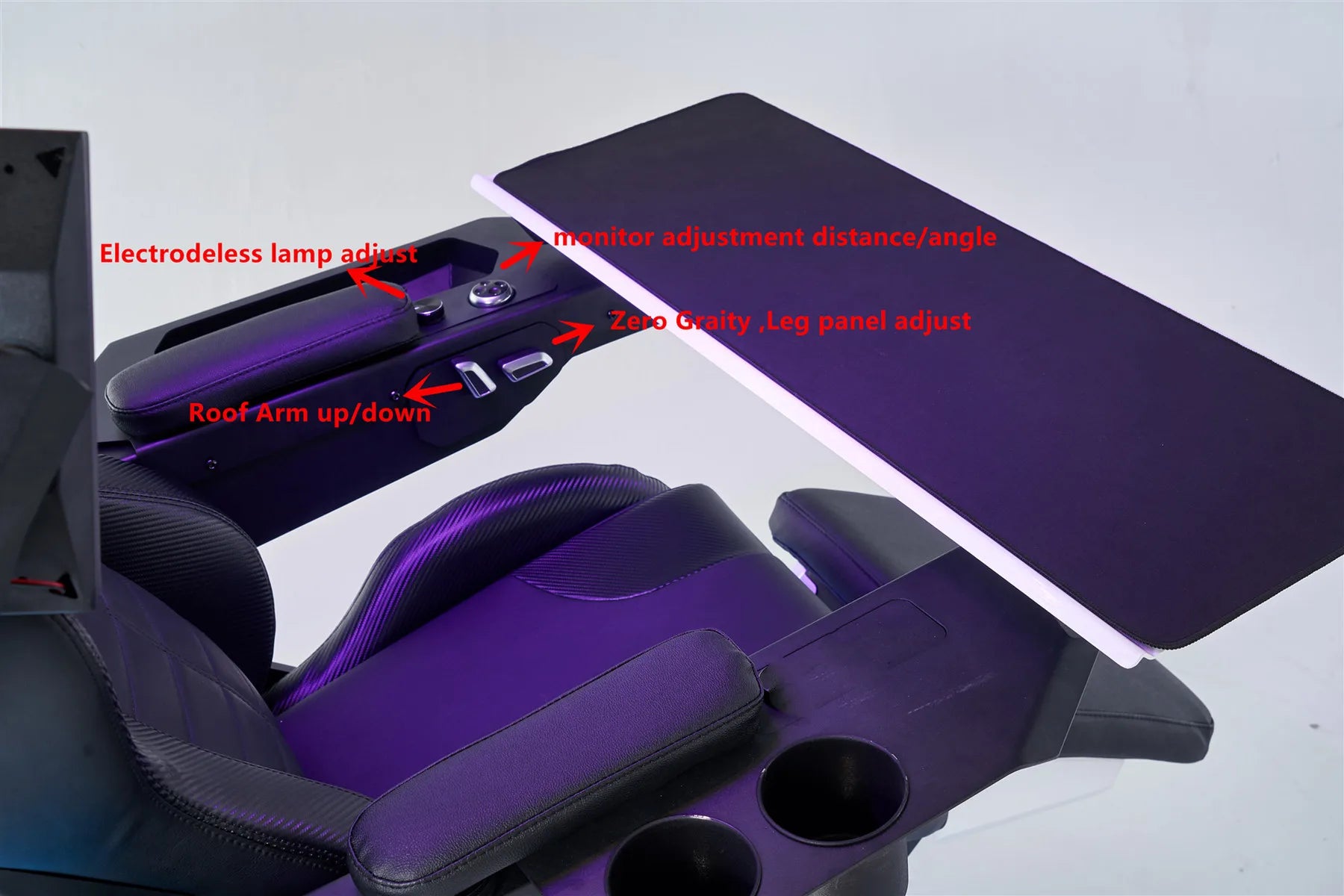 Imperator R1 Pro Recline zero Gravity Gaming Cockpit Massage Speaker Monitor Adjustable RGB Chair Workstation Computer Cockpit
