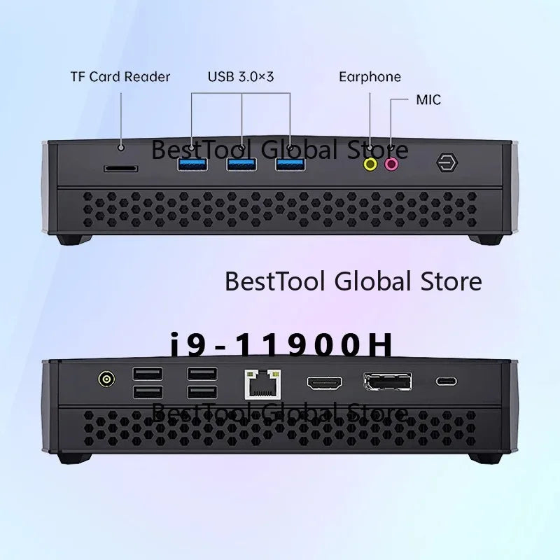 Por-le 11Th Gen 8Ram Nuc Nvme 64Gb Ram 2Tb Ddr4 Gamer Game Office Station In-Tel In-tel Core I9 11900H Gaming Mini Pc