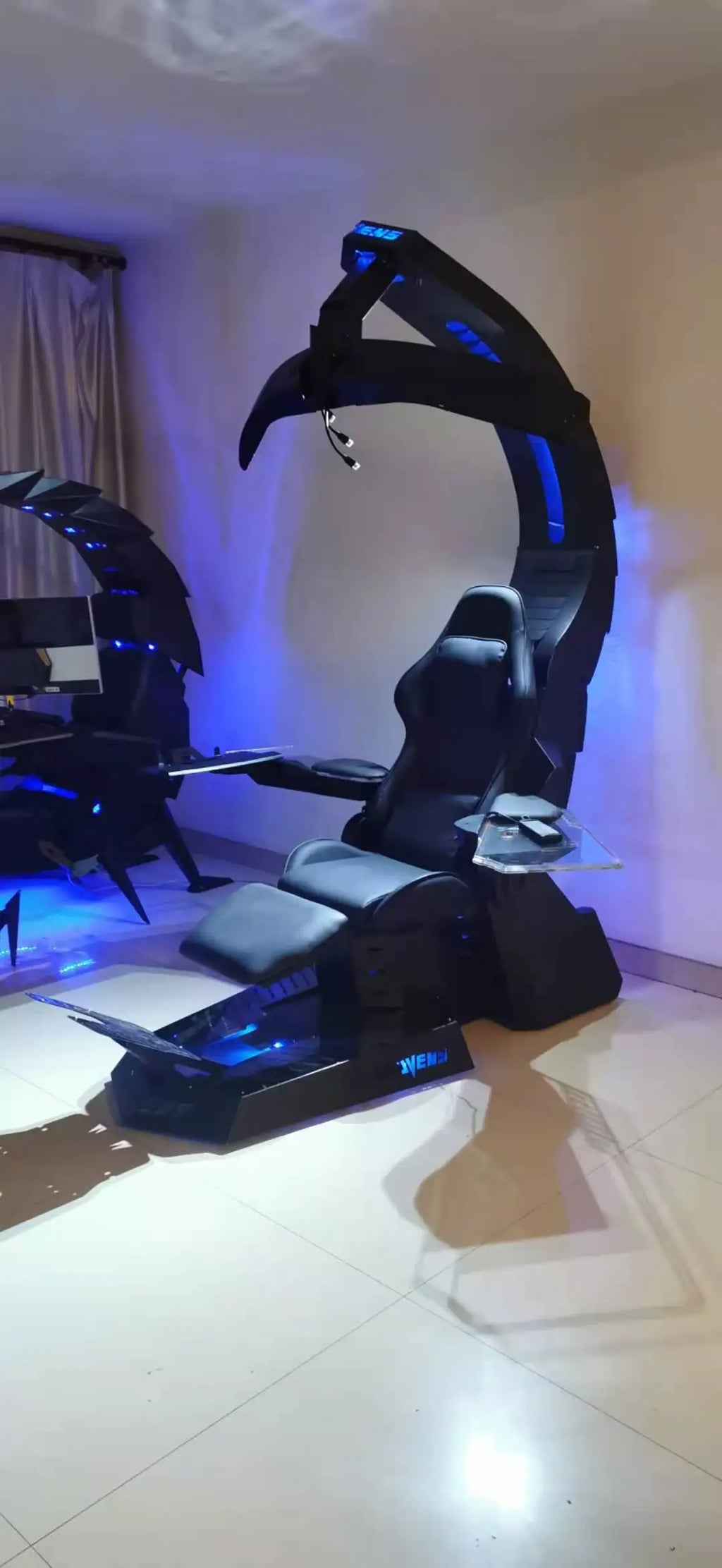 Unicorn Cluvens Brand Scorpio Hot Sell Ergonomic Silica Gamer Chair RGB LED High Back Swivel Racing Gaming Chair With Foot Rest