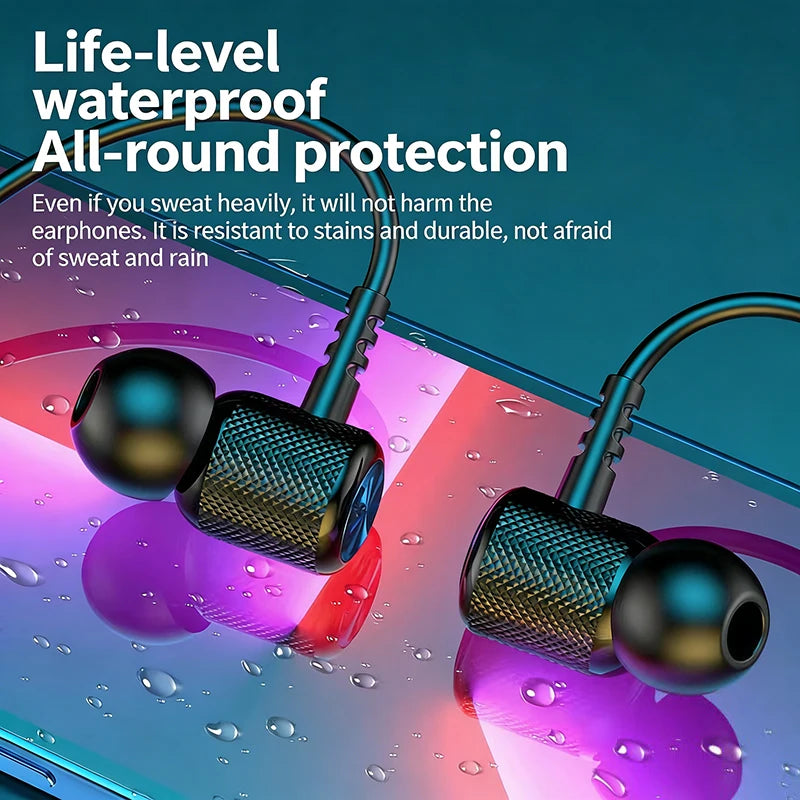 Lenovo Wireless Bluetooth Earphones Neckband Headphones Game StereoSports Headset Halter Waterproof Magnetic Earbud LED Display