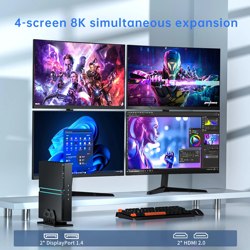 Topton 14th Gen Intel i9 14900F NVIDIA RTX 4070 12G Gaming Mini PC NVMe 2xDDR5 Windows 11 Mini Gamer Computer Desktop PC WiFi6