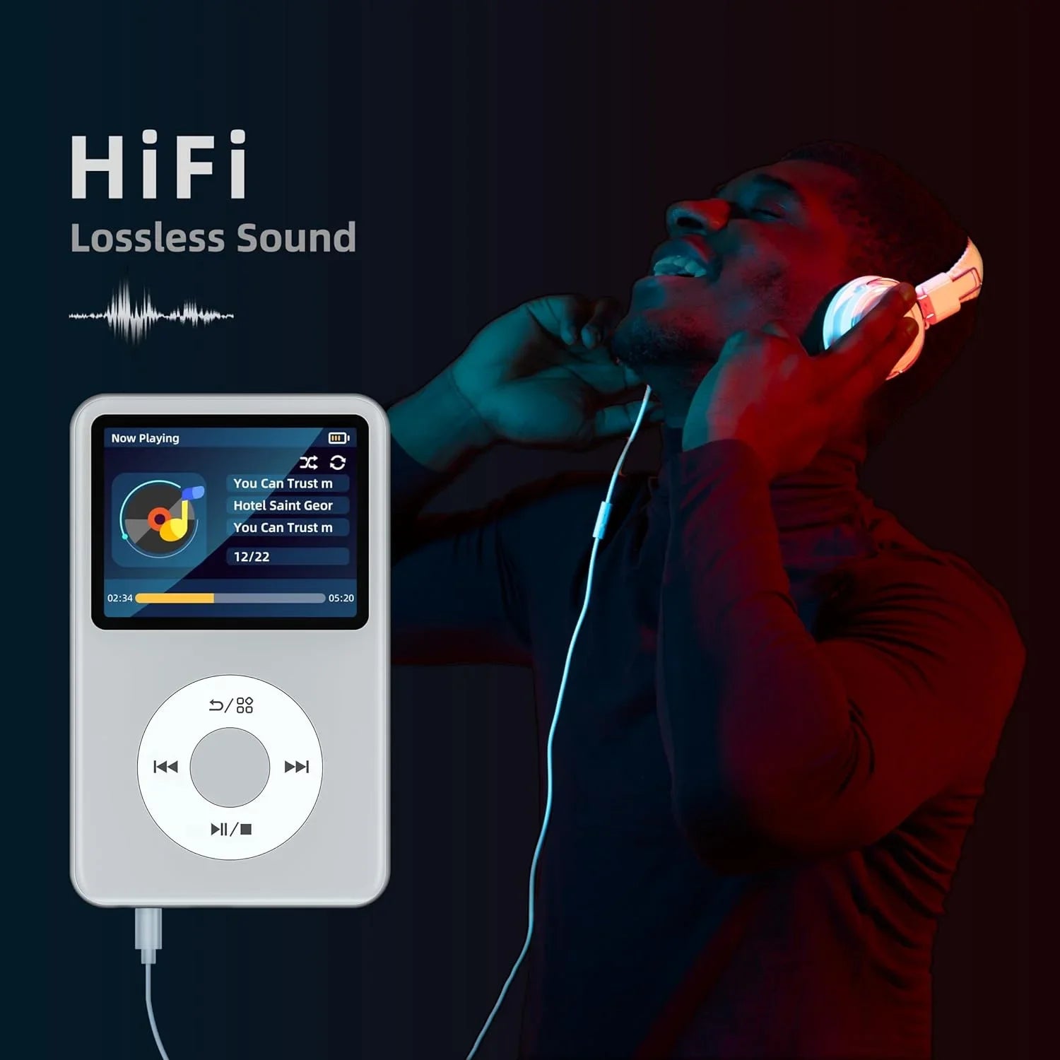 INNIOASIS Y1 128GB Portable MP3 Player Bluetooth, Touch Key Walkman with Video Radio - ipod classic HiFi Music Player
