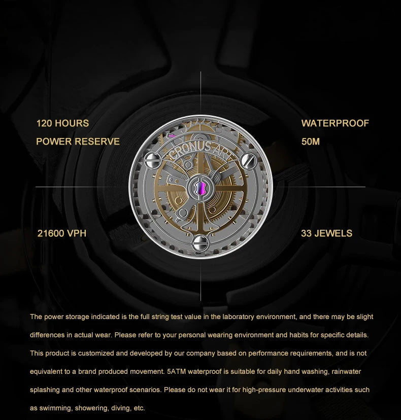 CRONUSART Men Tourbillon Watch 43mm Titanium Case Mechanical Wristwatch Luminous Tangka Enamel Dial Sapphire Mirror Skeleton