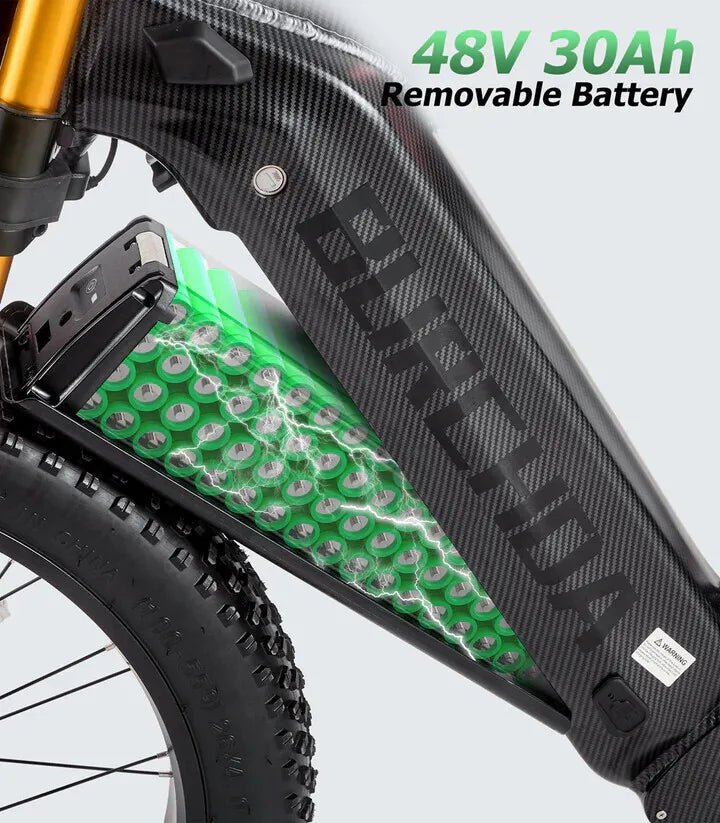 26" Electric Bike 2000W E-Bike For Adults Dual Motor Bicycle  60AH Fat Tyre~