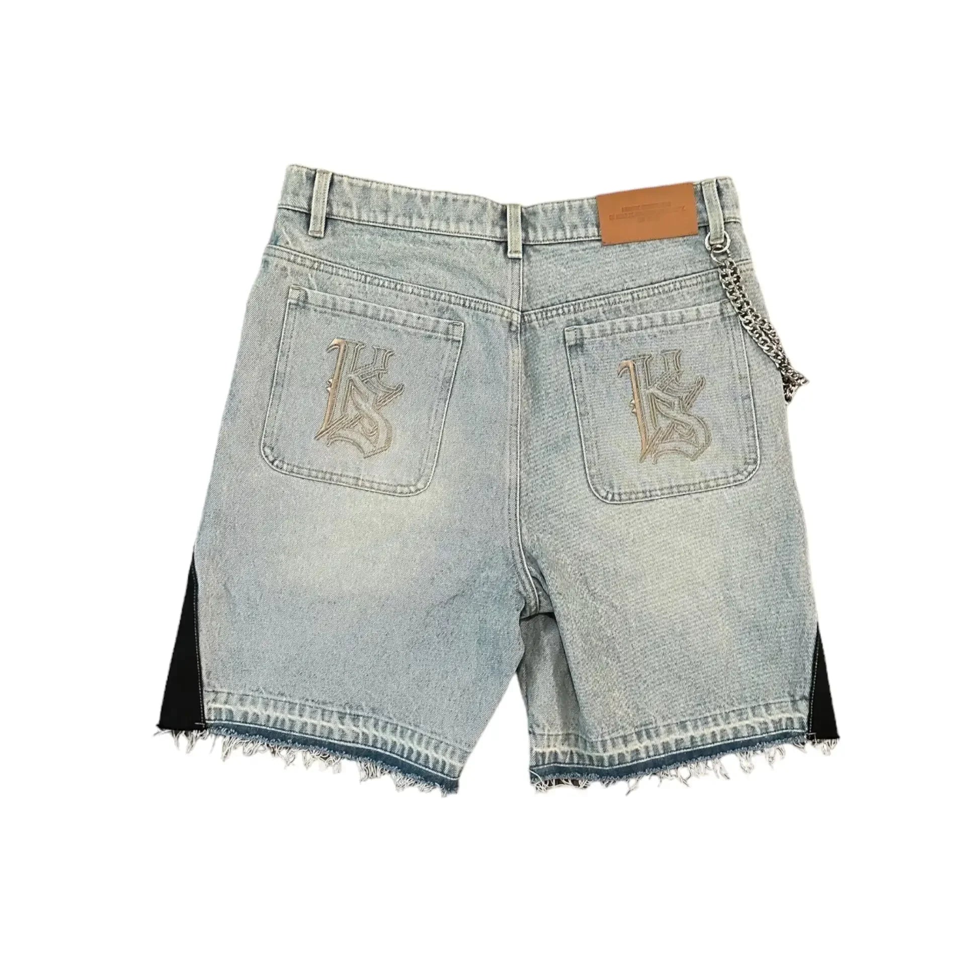 Hip Hop Retro Camo Patchwork Denim Shorts Streetwear Y2K Jeans Men Women Cartoon Graphics Loose Denim Fitness Casual Shorts