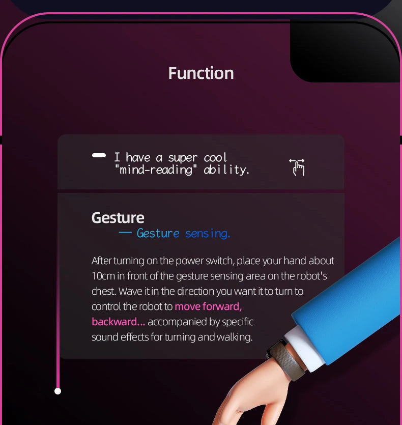 Smart Programming Humanoid Gesture Sensing Remote Control Robot 2.4G Joint Mobility Breathing Light Recording Function RC Robot