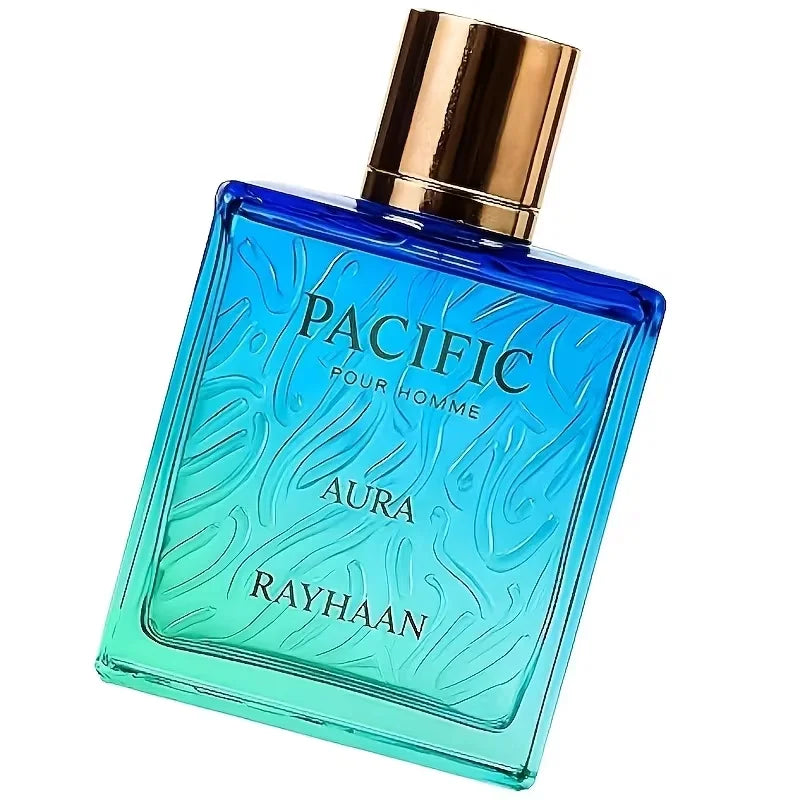 Rayhaan Pacific Aura - Citrus 3.4 Ounce, Aromatic, Mint, Amber, Fresh - Eau De Parfum Spray For Men | 100 Ml Liquid Volume