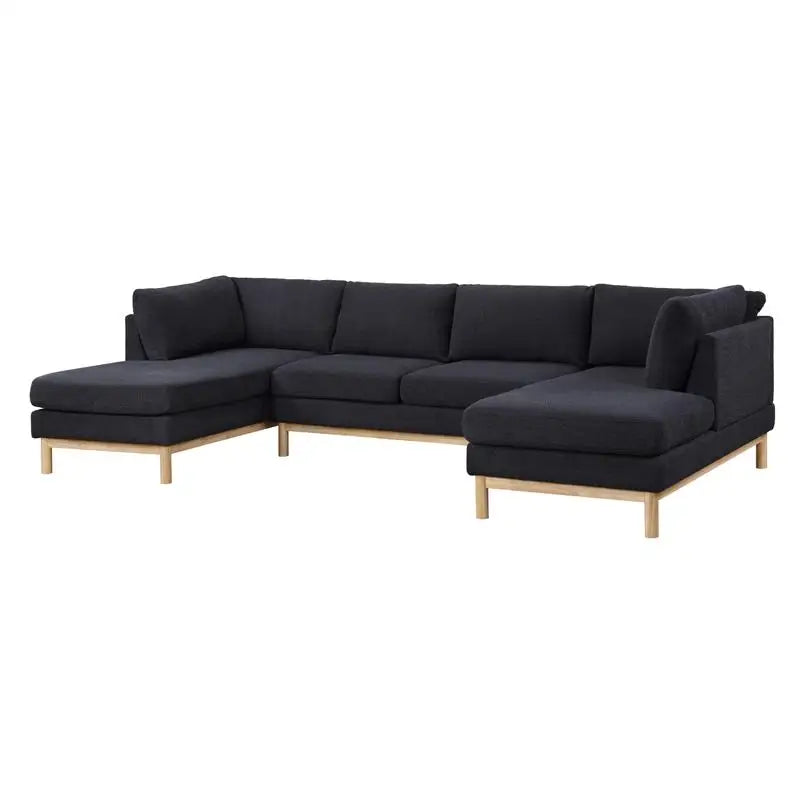 U-Shape Double Chaise Wide 124 Inch Sectional Sofa