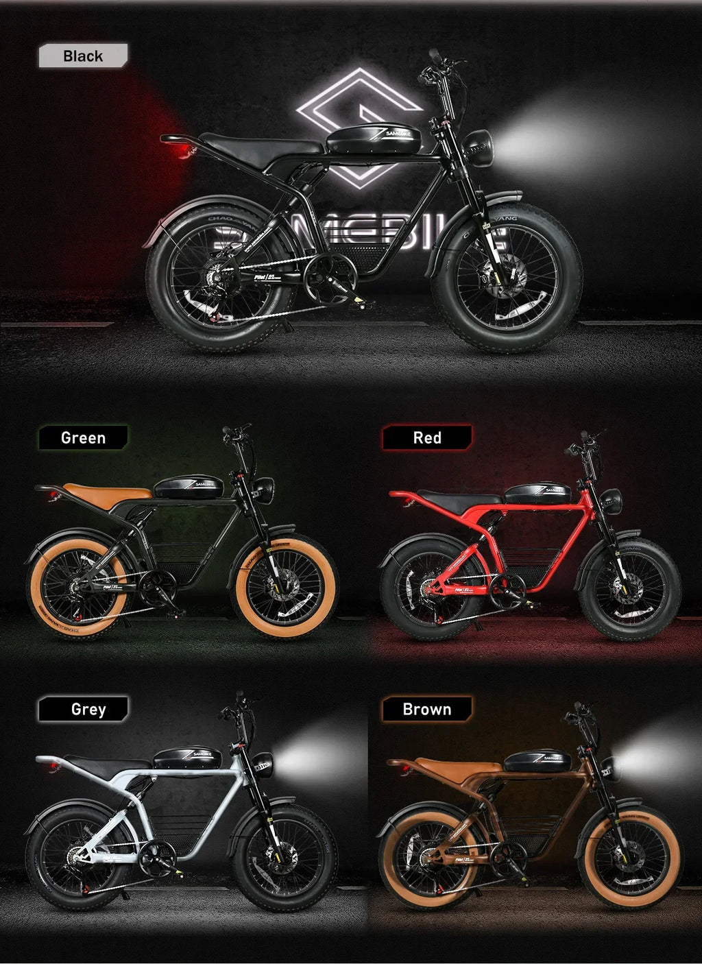 SAMEBIKE M20-II E-Bike 1200W 48V16+16AH Battery 20*4 Fat Inch  Tires Electric Bike  Adult All-Terrain Electric Bicycle