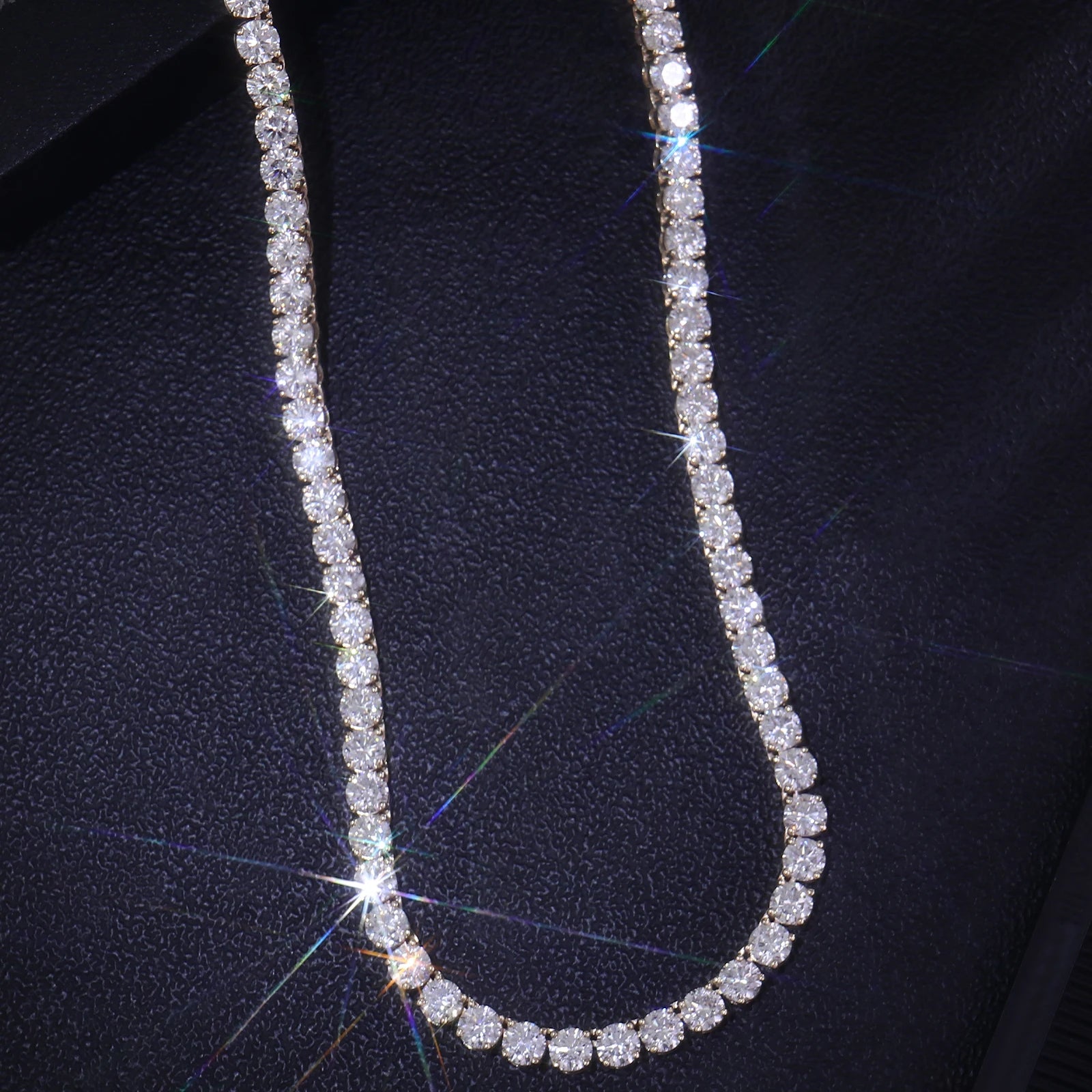 Provence Tennis Necklace 16In Yellow Gold 4.0mm DEF/VS Lab Diamonds for Women Men party Fine Jewelry hip hop Necklace Custom