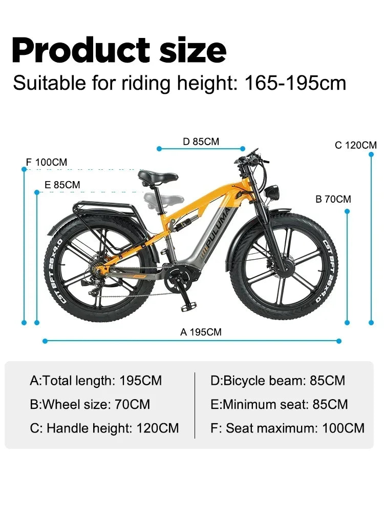 PULUMA PH003 Electric Bicycle Peak Power 48V3000W motor 20ah battery Electric bike 26*4.0 inch Fat tire mountain off-road E-bike