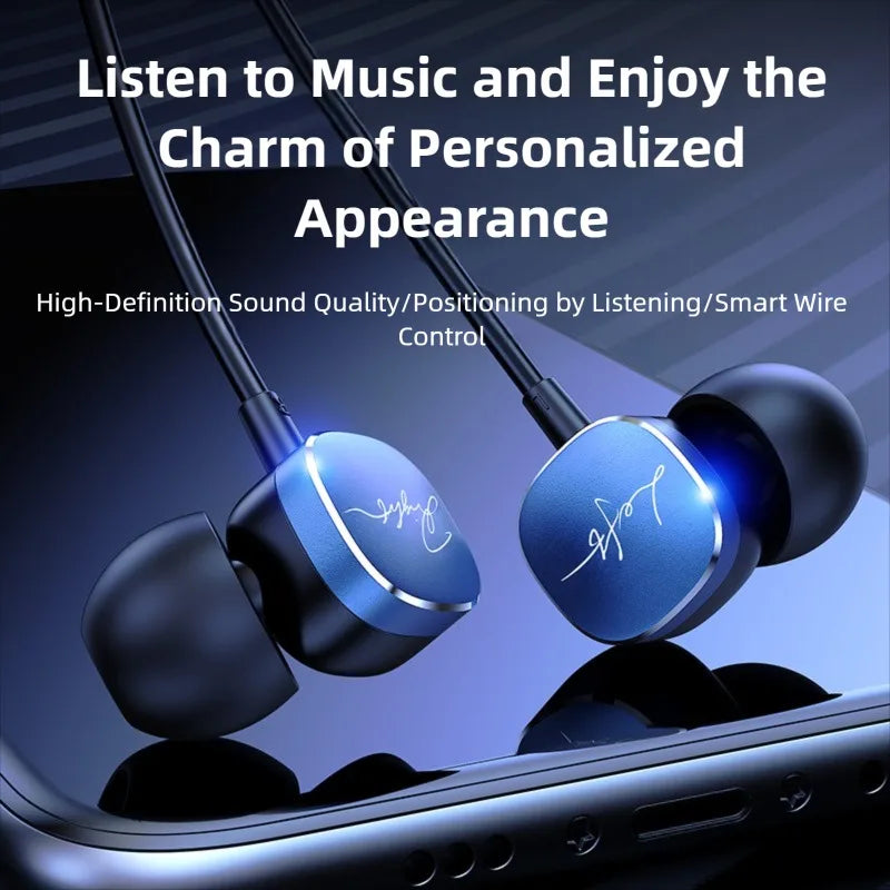 For Samsung Type C Wired Earphones HiFi Bass Surround Sound 3.5mm In-ear Headphones For iPhone 16 Galaxy Ultra S25 S24 Headsets