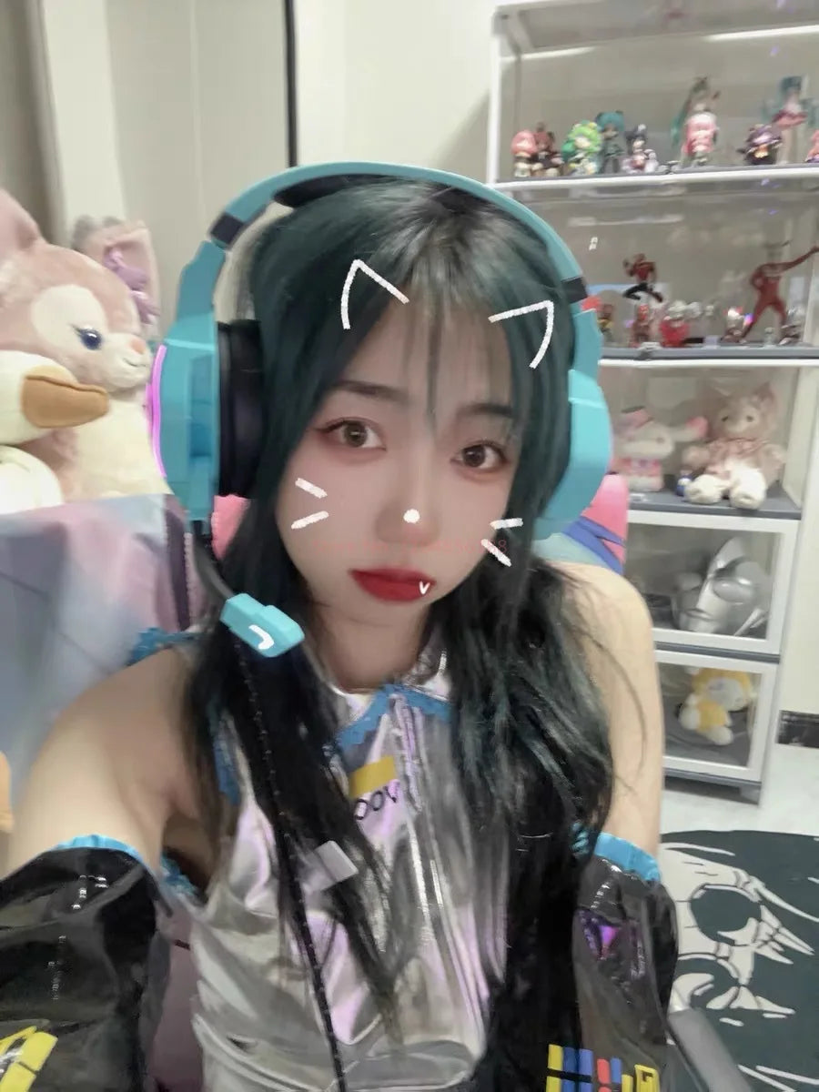 Hot Moeyu Hatsune Miku Esports Heart Series Anime Esports Headset Mechanic Surround Sound Wired Headset Christmas Gift Toy