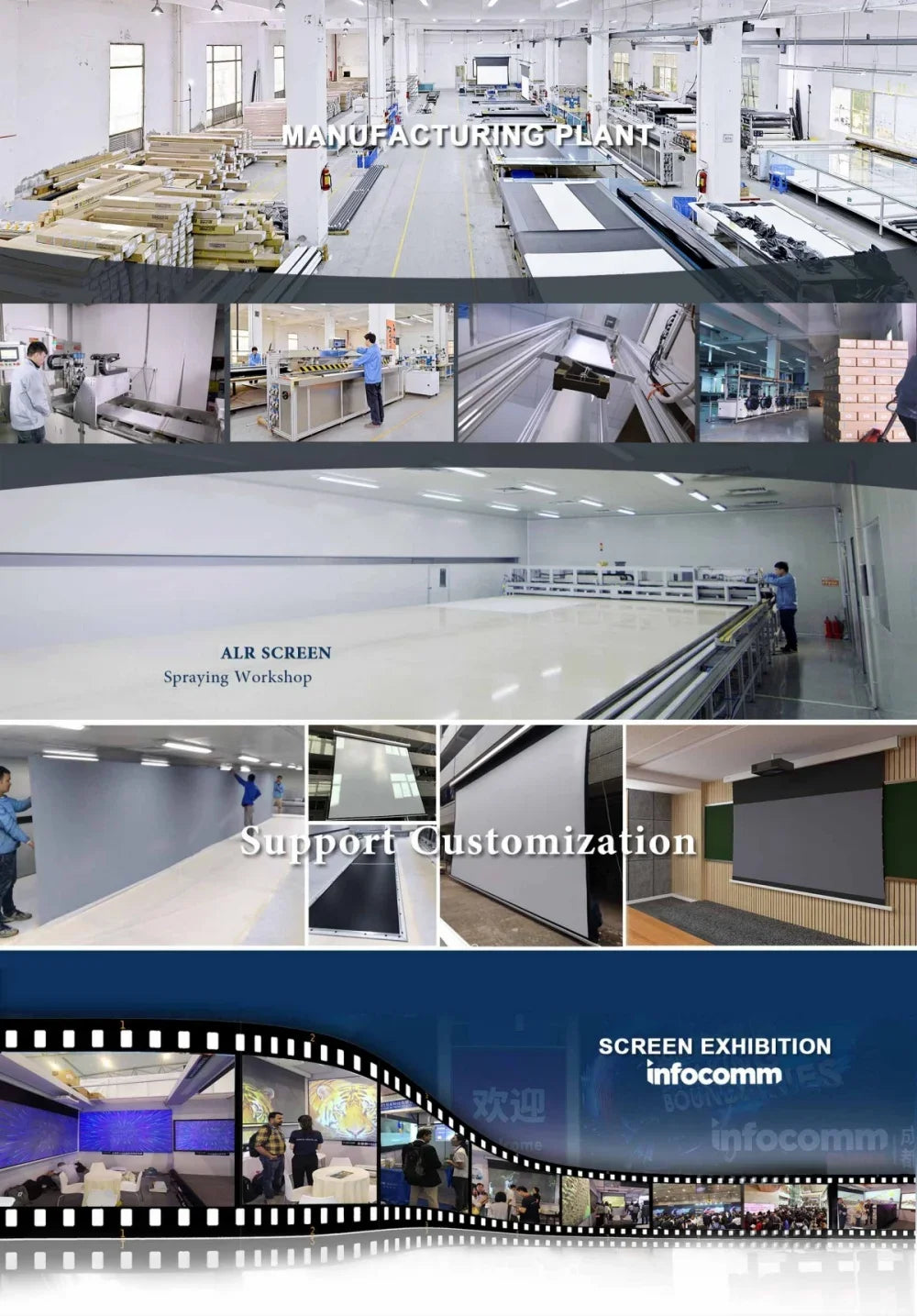 New Generation Laser TV Self-Rising Screen ALR Electric Motorised Tab Tensioned Projection Screen for UST Laser Projector 4k HD