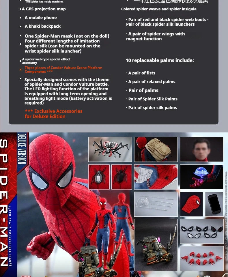 Hot Toys HT Spider-Man Hero Returns Premium Deluxe 1:4 Scale Action Figure Ordinary Luxury Spider-Man Collectible Toy