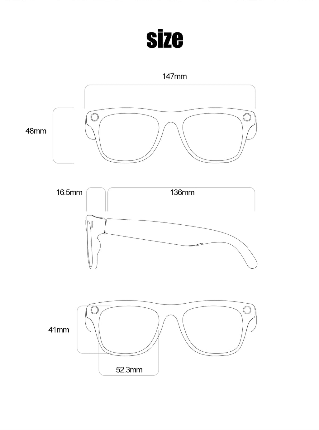 Smart Glasses 100W Camera Anti-shake Video Recording Music Control Photo Recognition Bluetooth Call Sports Sunglasses Waterproof