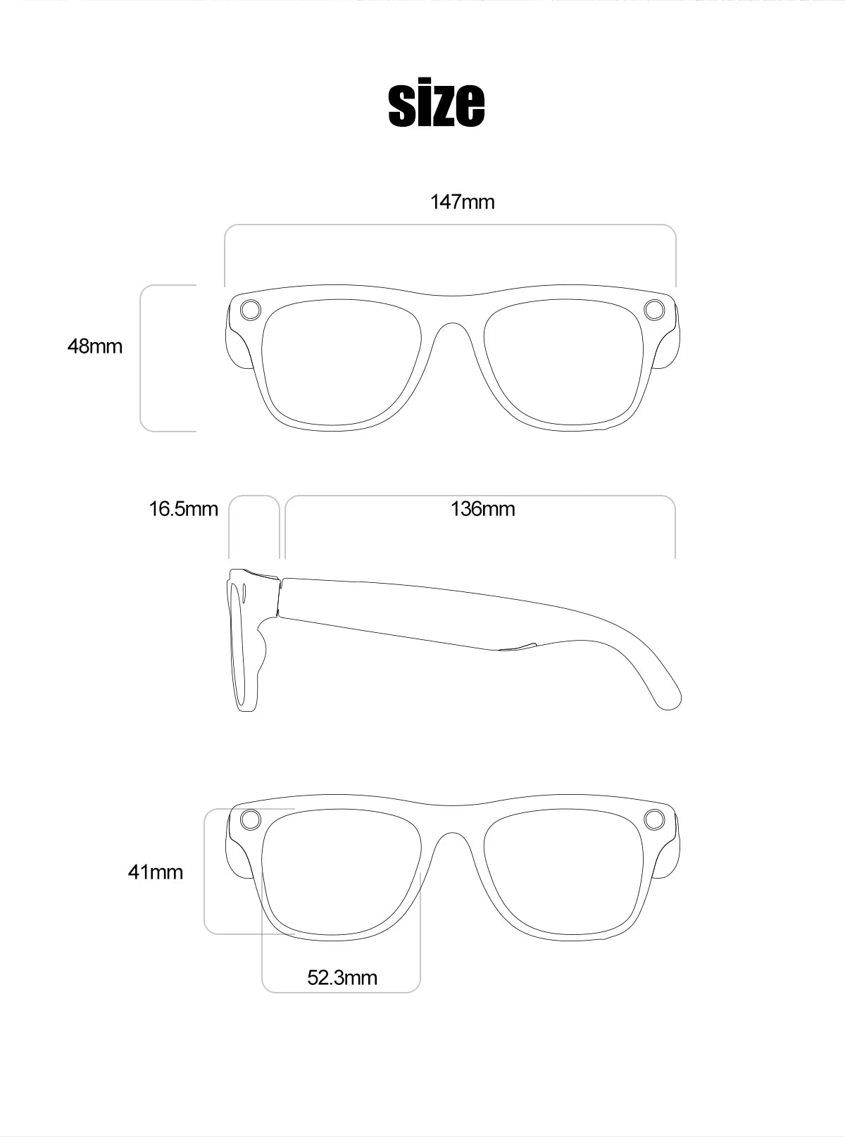 Smart Glasses 100W Camera Anti-shake Video Recording Music Control Photo Recognition Bluetooth Call Sports Sunglasses Waterproof