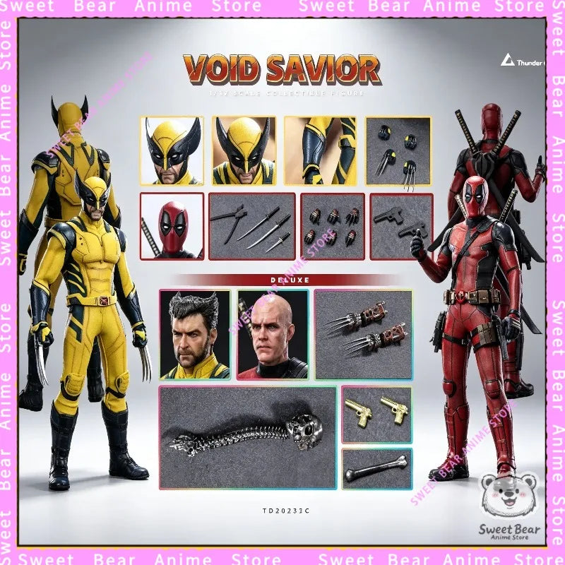 In Stock Thunder Toys Deadpool Wolverine Two Pack TD20232 1/12 Action Figure Anime Model Trendy Toys Desktop Doll Collectibles