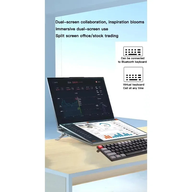 Gaming Laptops Core I7 DDR4 Factory Price Notebook PC Intel N95 16"+16" 16GB RAM Dual Touch Screen Laptop Computer New Arrival
