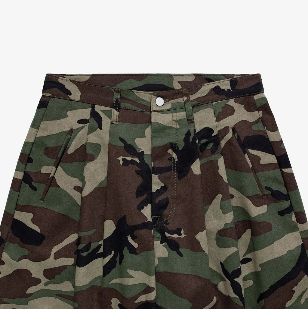 Women's Camouflage Wide Leg Pants Loose Casual High Waist Vintage Pockets Cropped Pants 2025 Fashion Harajuku Capris