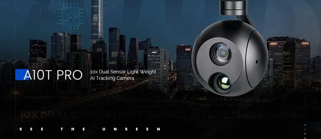 AI Tracking A10T Dual Sensor Gimbal Camera 10x Light Weight Drones Accessories