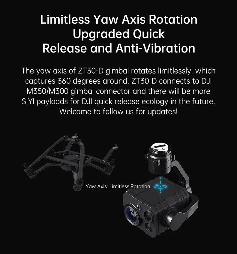 SIYI ZT30 AI 180x Quad-Light Pod Hybrid Light Varying Wide-Angle PTZ Mapping Four Sensors UAVs UGVs Drone Accessories DIY Camera