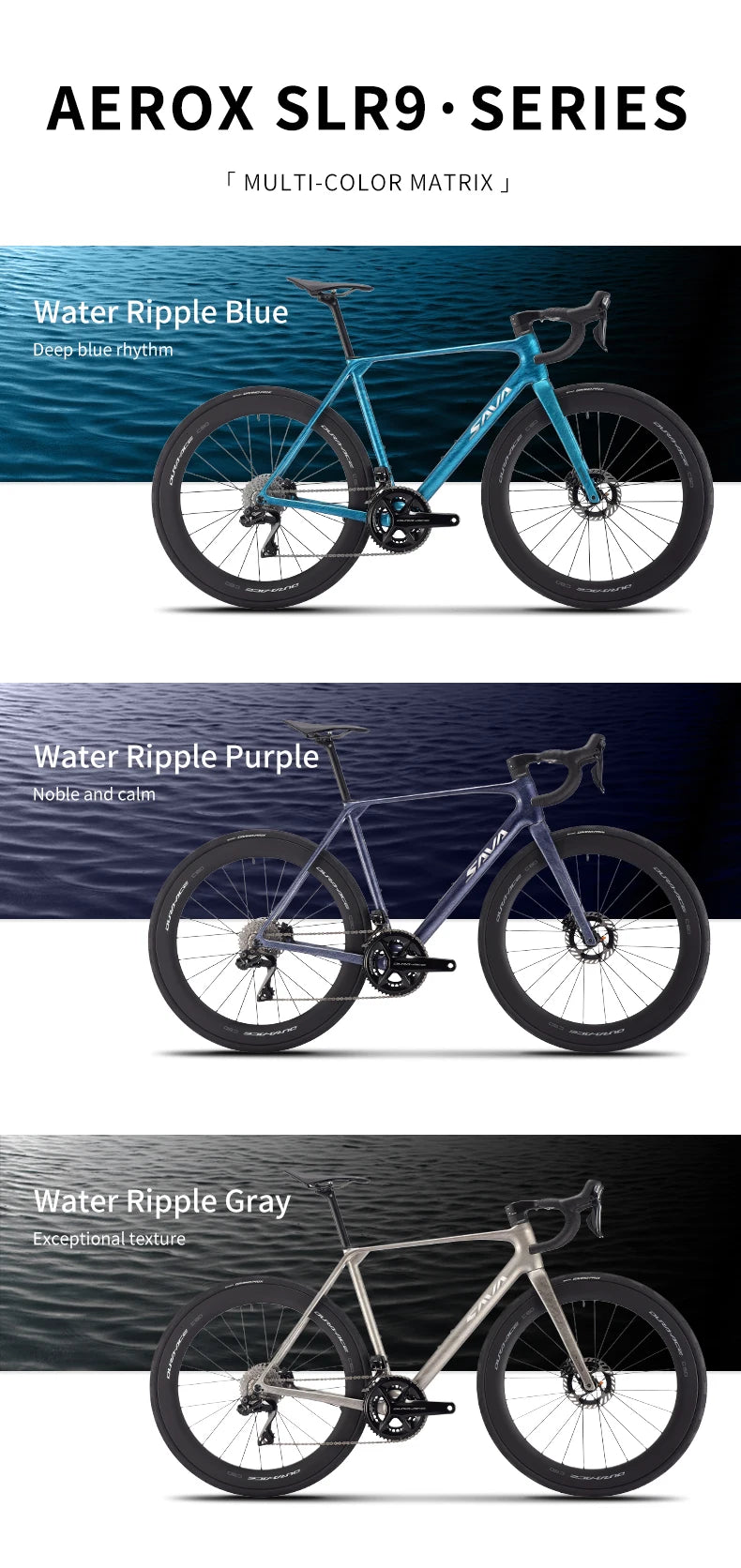 SAVA AEROX SLR9 Full Carbon Fiber Electronic Shift Road Bike with SHIMAN0 Di2 9270 Kit CP-BORA WTO B45 Rims