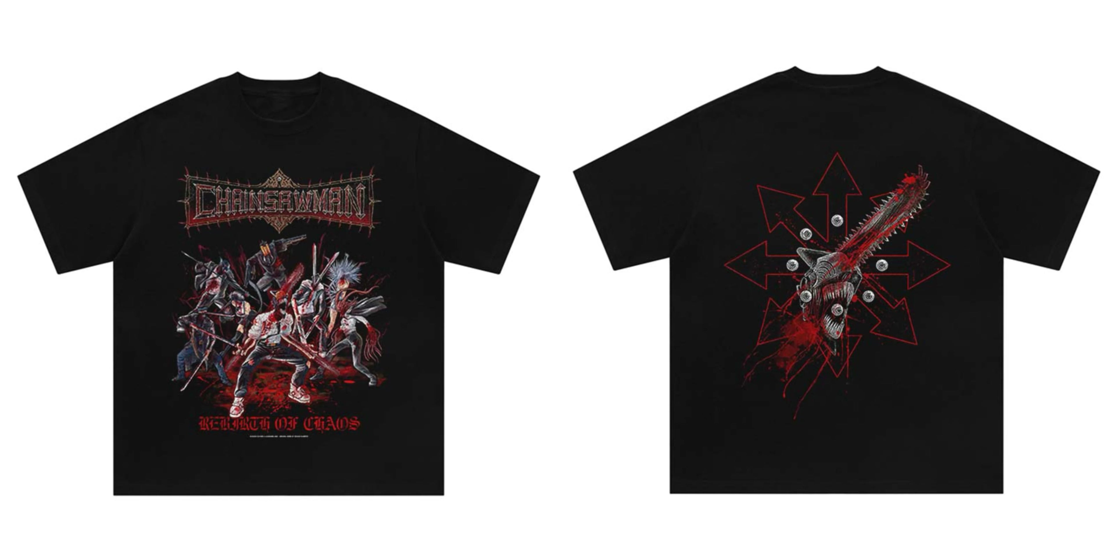 2025 Japan Hip Hop Harajuku Punk Comic Summer Anime Print T-Shirt Streetwear Vintage Washed Fashion Oversized Cotton Tshirt Tops