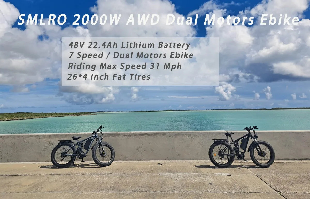New 26" Electric Bike 3000W Peak E-Bike 52V 25AH Bicycle  60KM/h Max Fat Tyre