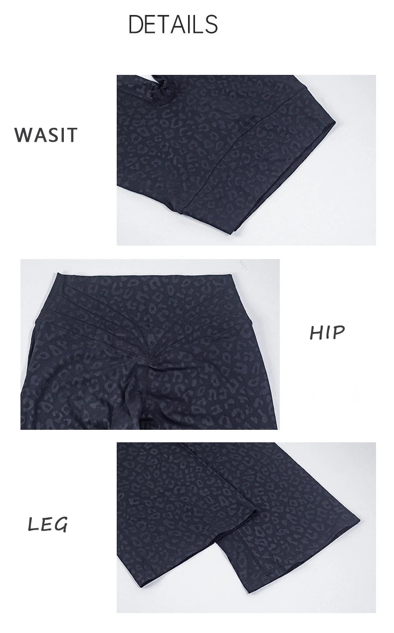 DIAS FIT JOY Women's Hip lifting flared pants high waisted yoga fitness pants sports micro flared yoga pants wide leg pants