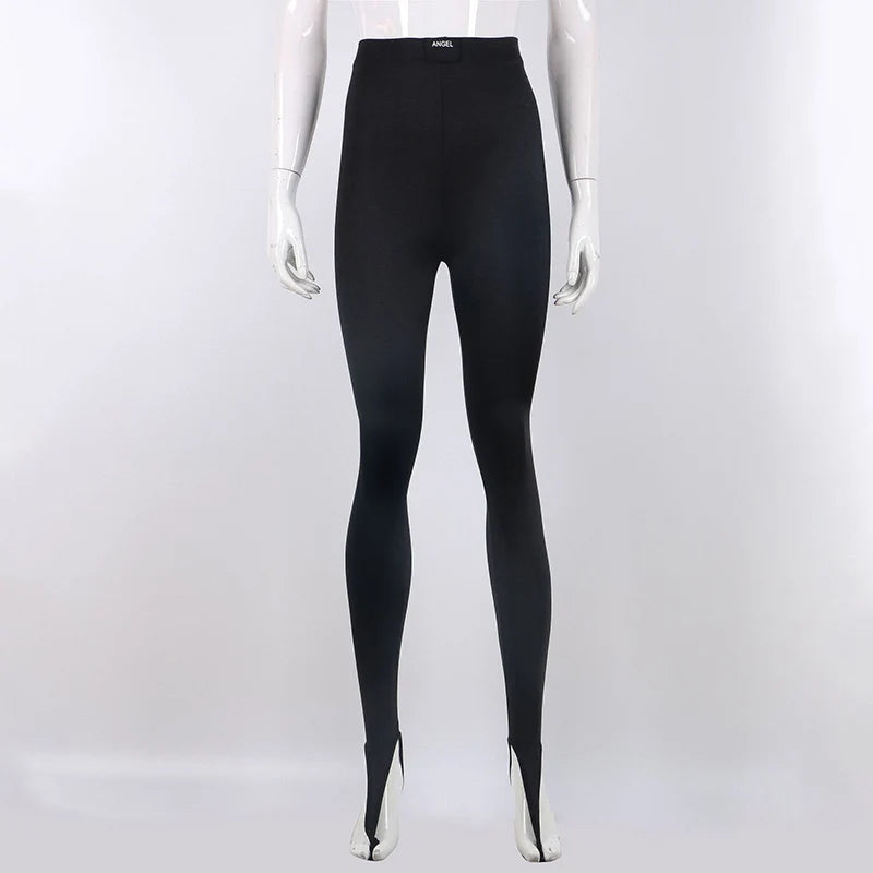 Korean Fashion Winter Black High Waisted Skinny Y2K Women Pants Sexy Glitter Casual Club 2025 Leggings Pants Long