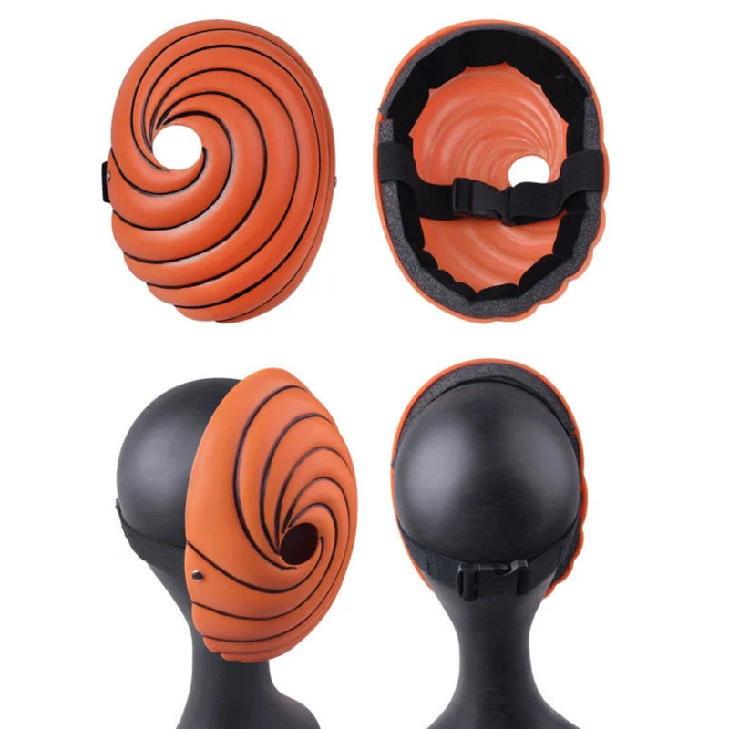 Hot Japan Anime Cartoons Unisex Tobi Obito Akatsuki Ninja Madara Masquerade Cosplay Full Face Resin Party Mask Halloween Gifts