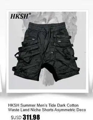HKSH Spring New Men Tide Punk Sand Waste Land COS Asymmetric Deconstruction Pleated Coats Futuristic Washed Short Jackets HK4206