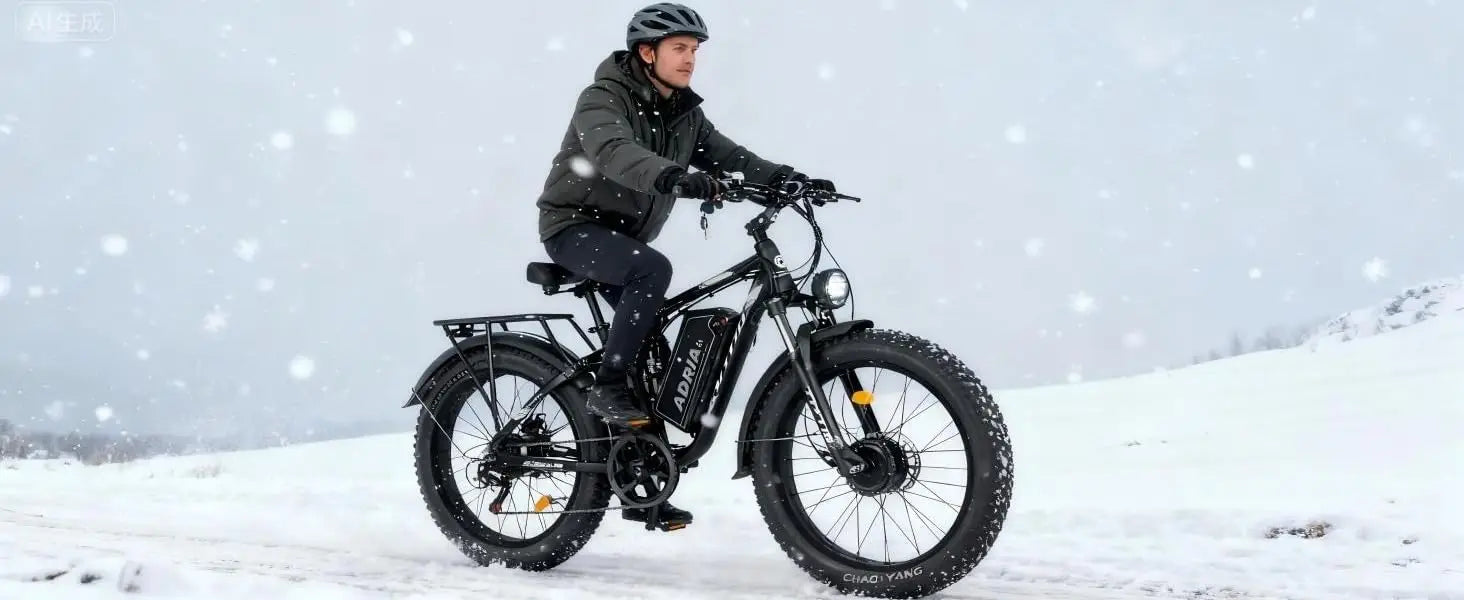 26 Dual Motor Electric Bike for Adults, 5000W Peak 210NM 40-46MPH Fast E-Bike, 52V 25AH Motorcycle, 32-90 Miles, 26
