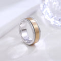 Provence Classic Plain Ring 14K18K Yellow white two color Solid Gold for Men Wedding Satin Finish milgrain Design Custom