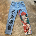 Hip Hop Y2K baggy jeans Anime  print pattern Vintage Streetwear fashion Harajuku men women high waisted Casual wide leg jeans