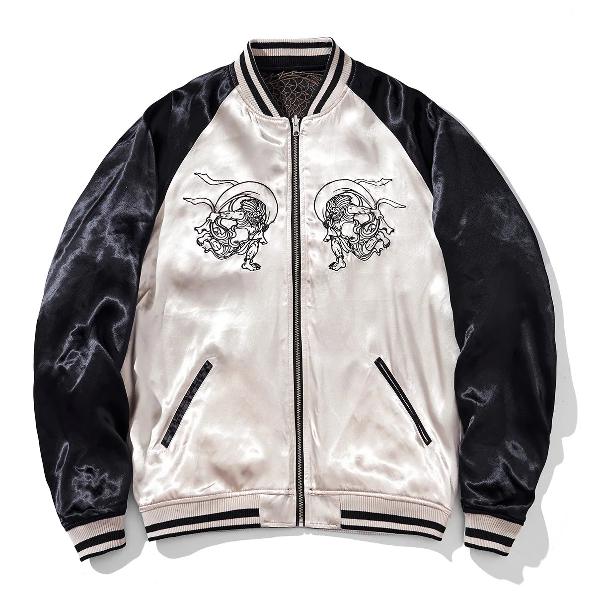 Mens Baseball Jackets Hip Hop Japanese Anime Demon Embrodiery Bomber Coats Streetwear Harajuku Motorcycle Jacket Clothing