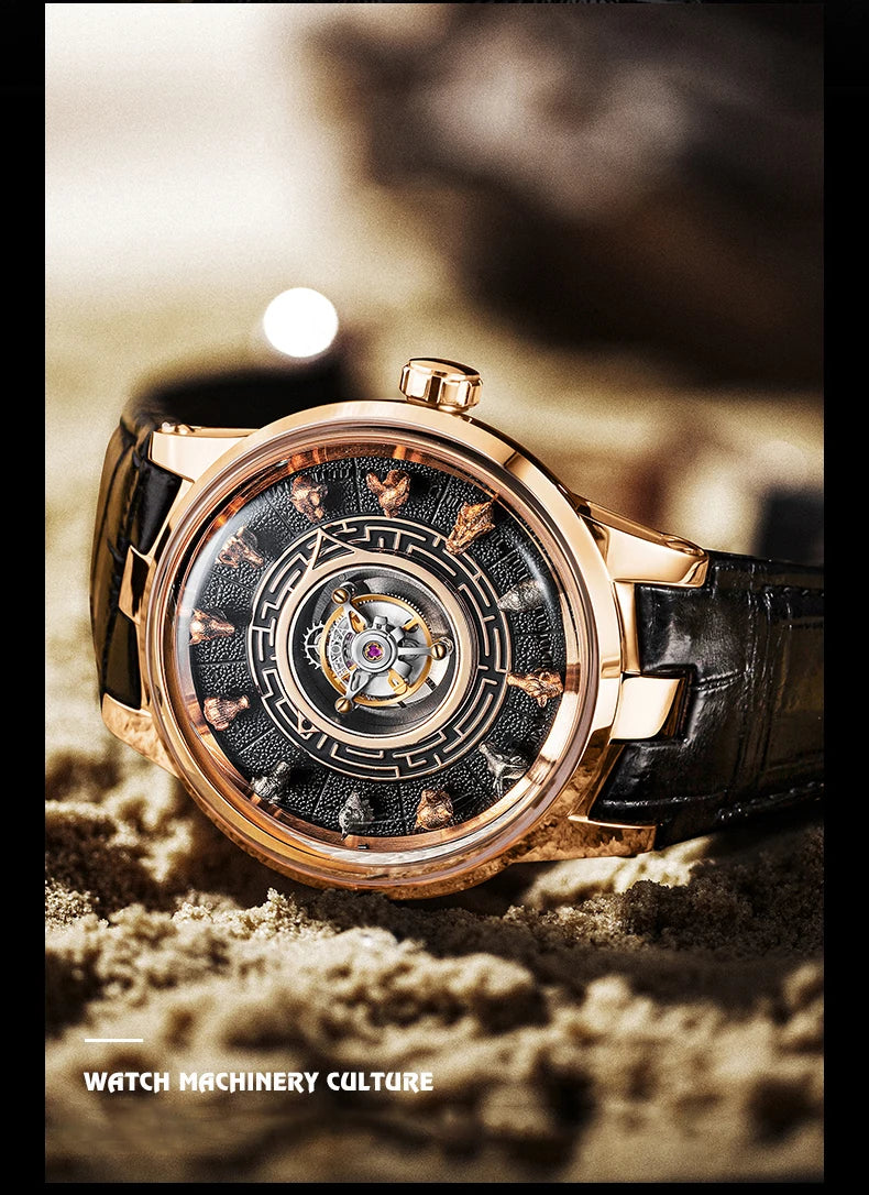 Haofa Center Tourbillon Watch 3D Chinese zodiac Animal Sculpture Manual Tourbillon Sapphire Waterproof Limited Watches Men 2000