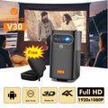 Vevshao V30 3D 4K Mini Projector Cinema Smart Android WiFi Portable 1080P Home Theater Video LED DLP Projector with Battery