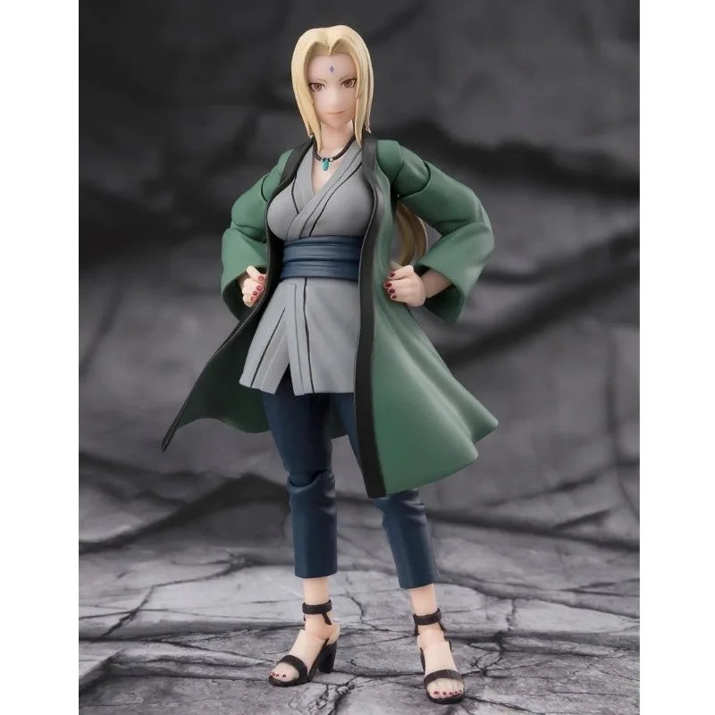 Bandai Original S.H.Figuarts Naruto Anime Figure Jiraiya Hinata Hyuga Tsunade Action Figure Toys for Boys Girls Gift Model
