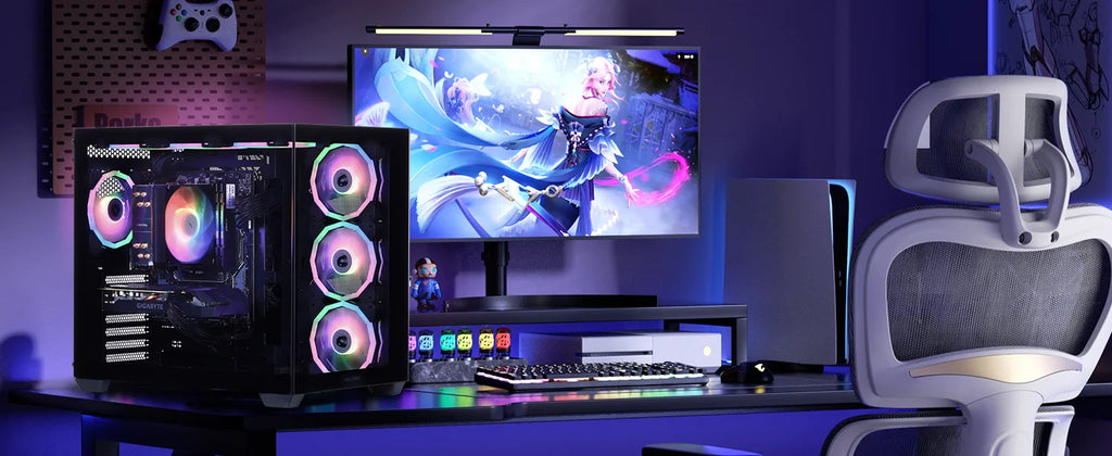 MLOONG Gaming PC Desktop, AMD Ryzen 7 8700F, GeForce RTX 5060Ti 8GB, 32GB DDR5 RAM, 1TB NVME SSD, 650W PSU, Windows 11 Home 64-b