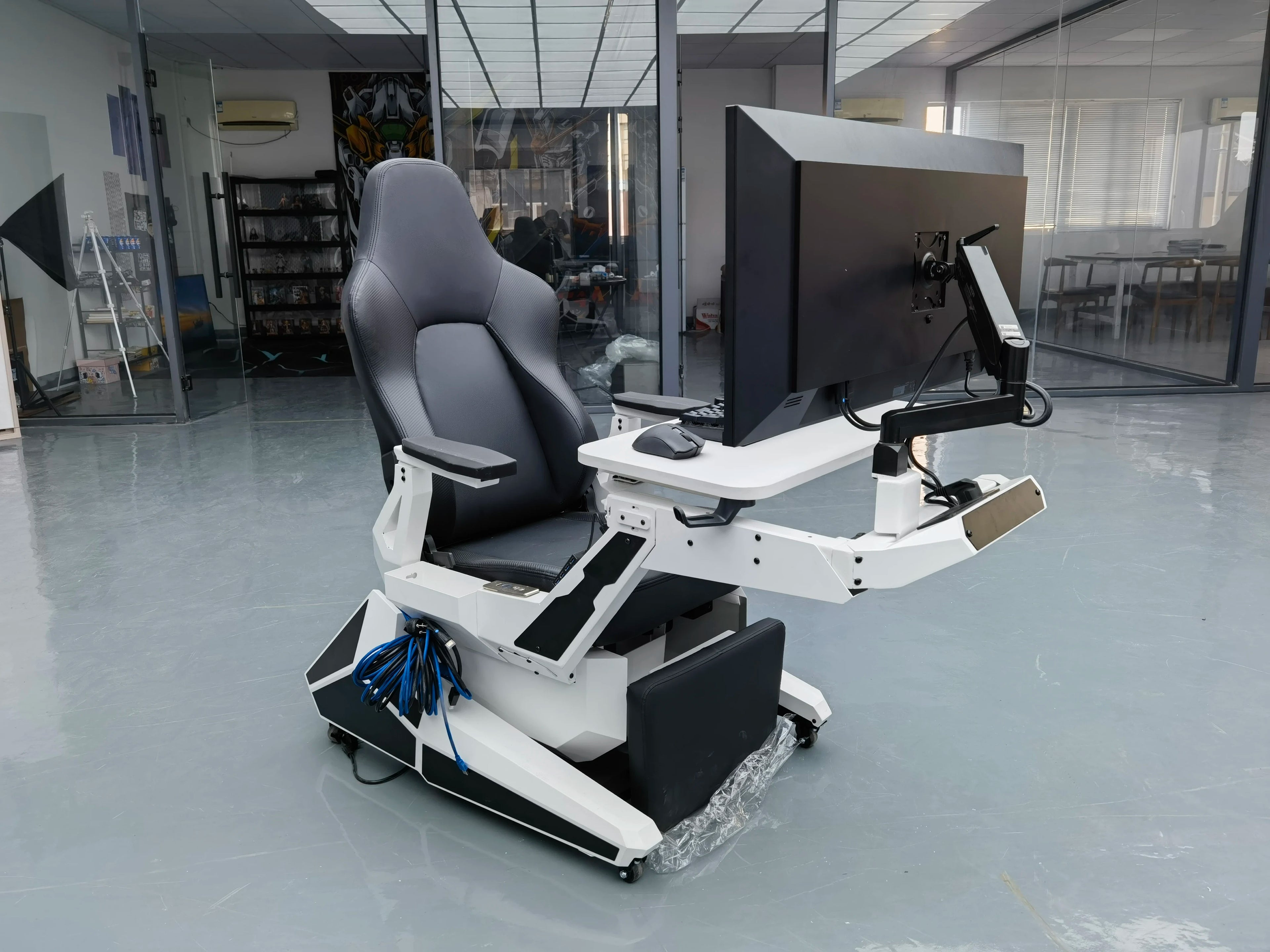 Cheap Comfortable Recline Computer Cockpit Zero Gravity Chair Ergonomic Chair Workstation for 1-2 Monitors