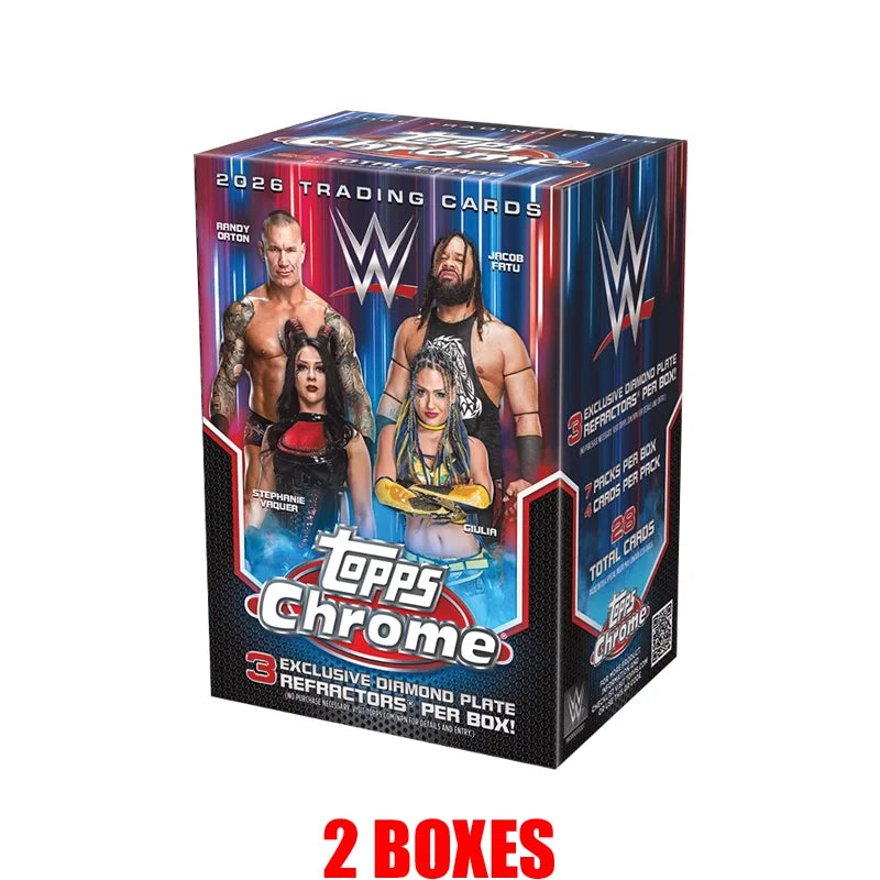 2026 Topps Chrome WWE Card Mega Mystery Box Genuine Trading Cards Game Toys Holiday Birthday Gifts for Boys Girls